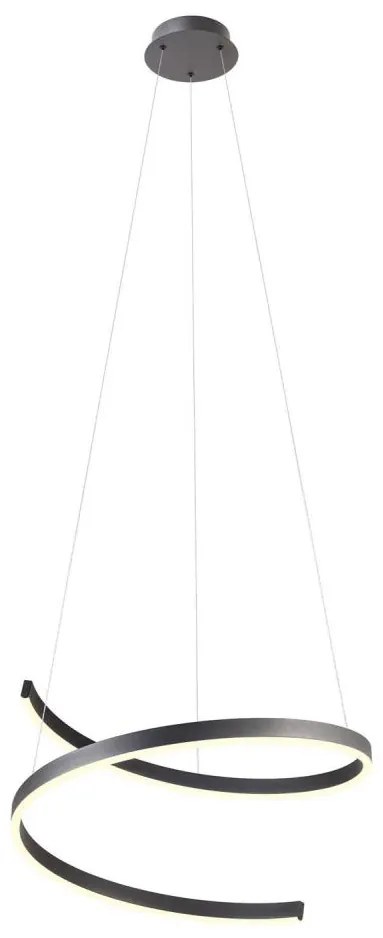 Redo 01-4015 - LED fényerőszabályozható kábelre függesztett csillár SCROLL LED/38W/230V fekete