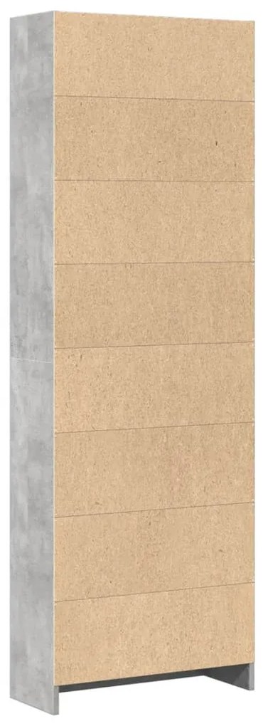betonszürke szerelt fa könyvespolc 60 x 24 x 176 cm