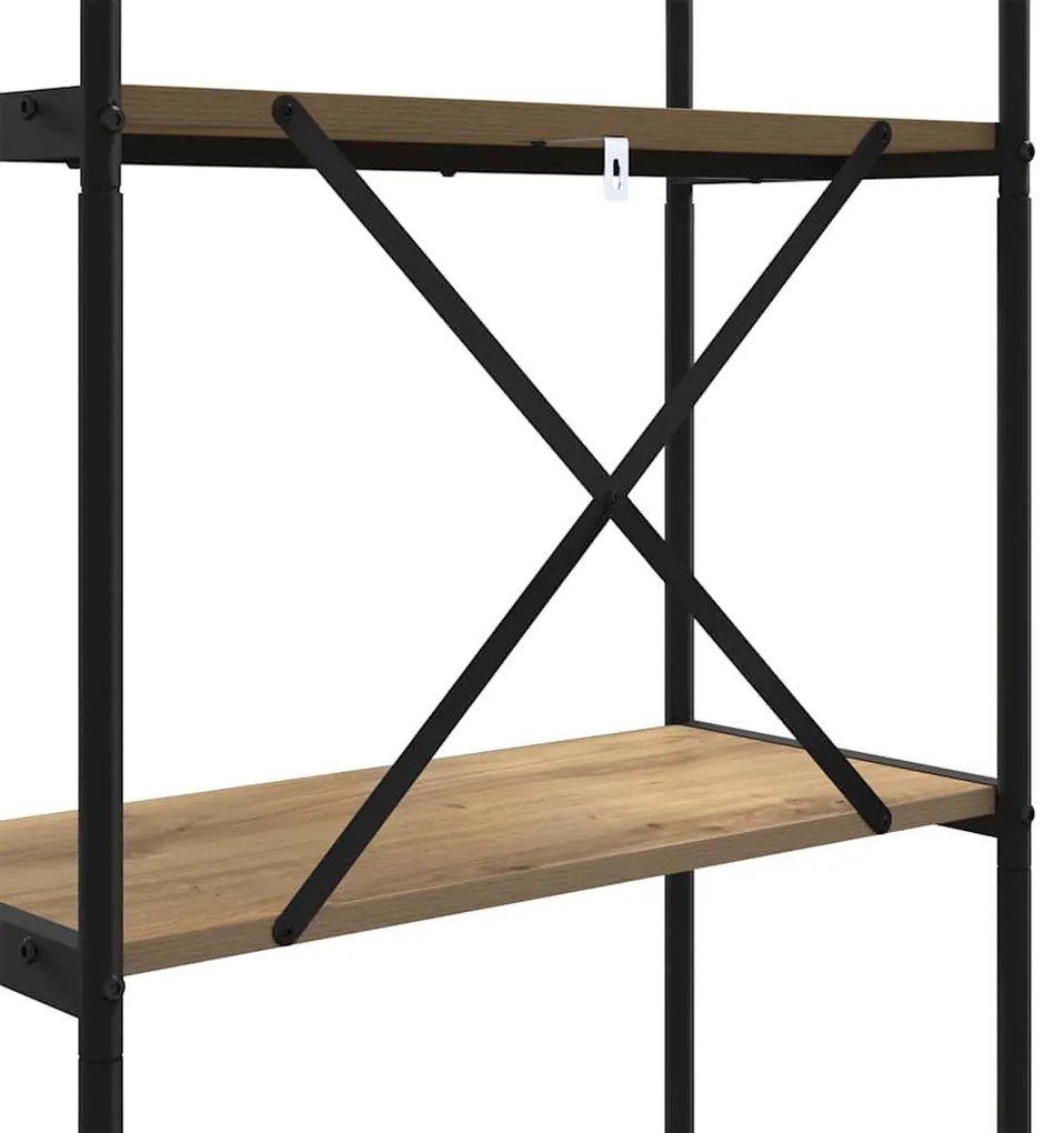 Könyvespolc kézműves tölgy 60 x 30 x 183 cm Faanyag