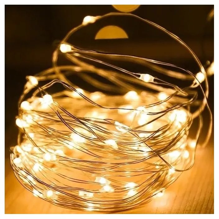 Karácsonyi fénylánc 50 LED-es, meleg fehér