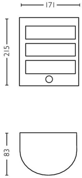 Philips-LED Kültéri fali lámpa érzékelővel PYTHON LED/6W/230V 2700K IP44