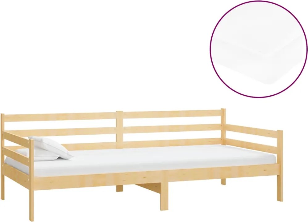 vidaXL tömör fenyőfa dívány matraccal 90 x 200 cm