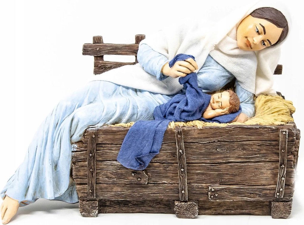 Włoska Mozgatható Betlehem Figura "mária És Jézus" 30CM Magas Figurákhoz