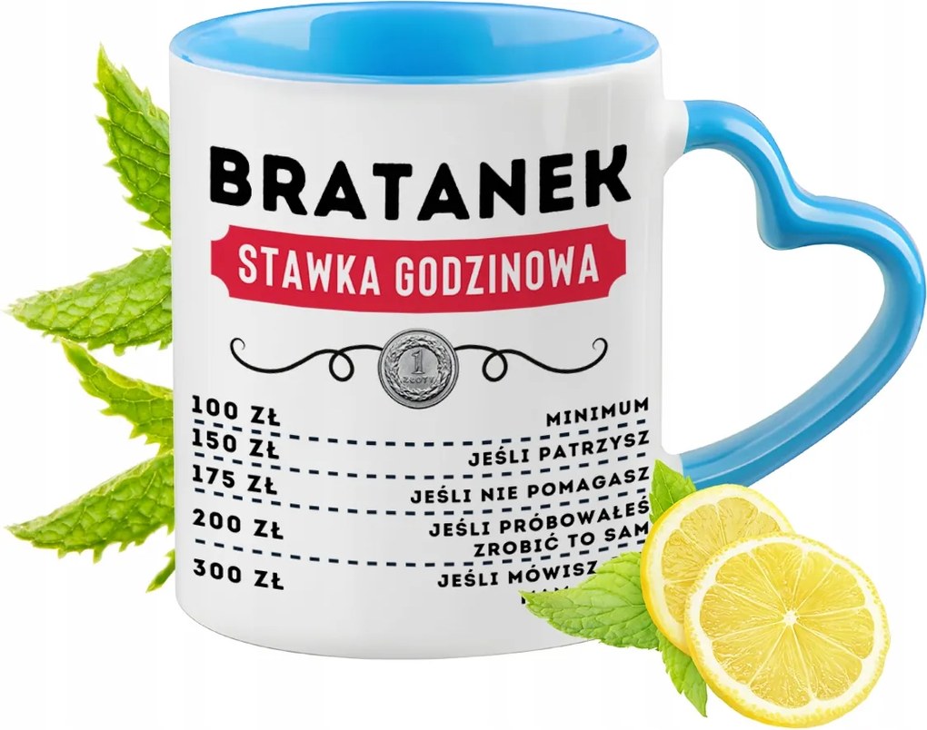 Unokaöcsémnek Kék Bögre Szív Alakú Füllel Kávé Ajándék