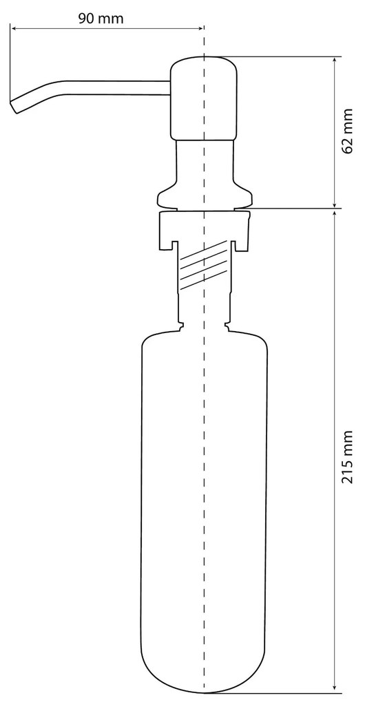 Mosogató minőség Egyszerű, mosogatószer adagoló mosogatóhoz 400 ml, fényes króm, SKQ-DOZ-CH