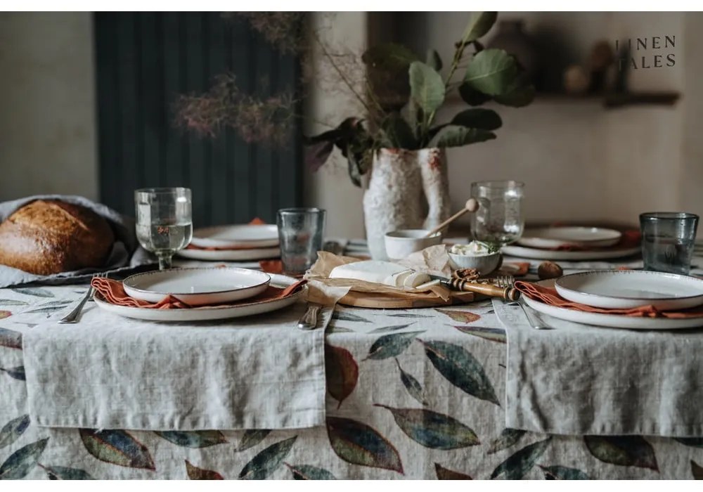 Len asztalterítő 140x140 cm Golden Fall – Linen Tales