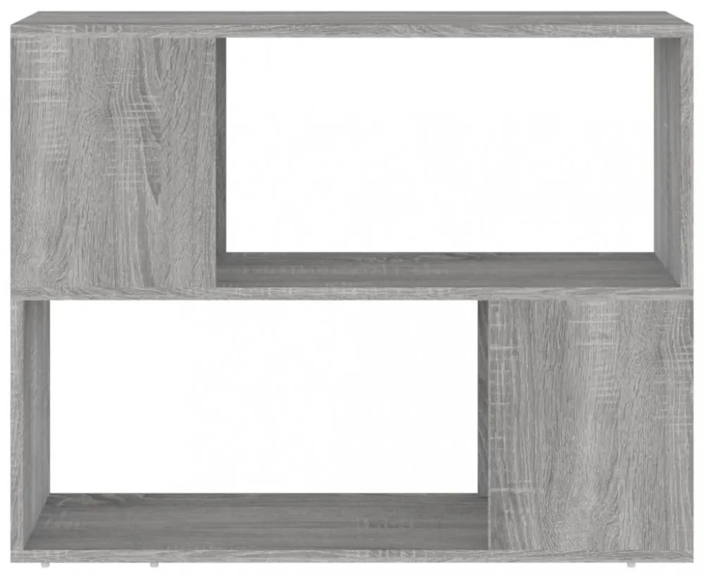 szürke sonoma színű térelválasztó könyvszekrény 80 x 24 x 63 cm
