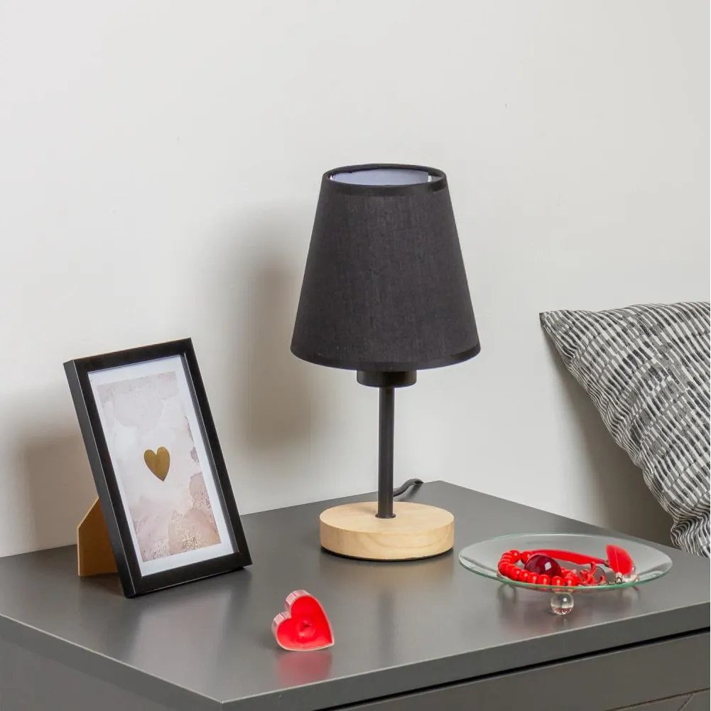 Brilagi - Asztali lámpa NUBILA WOOD 1xE27/25W/230V tölgy/fekete