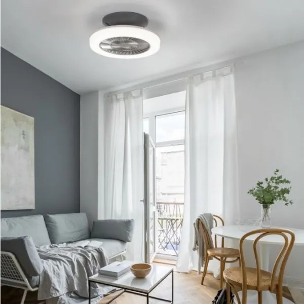 Leuchten Direkt 14645-55 - LED Lámpa ventilátorral LEONARD LED/27W/230V