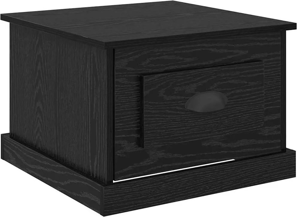 vidaXL Dohányzóasztal fiókkal Fekete tölgy 50 x 50 x 35 cm Faanyag