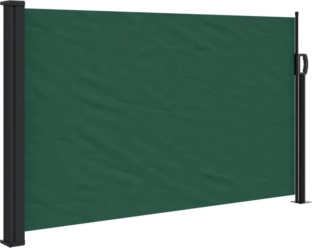 vidaXL sötétzöld behúzható oldalsó napellenző 117 x 300 cm