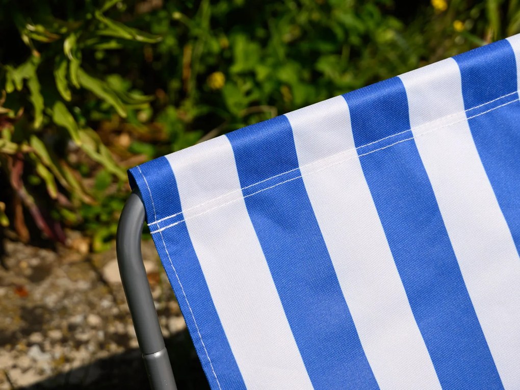 Összecsukható strandnyugágy SAND, kék csíkokkal