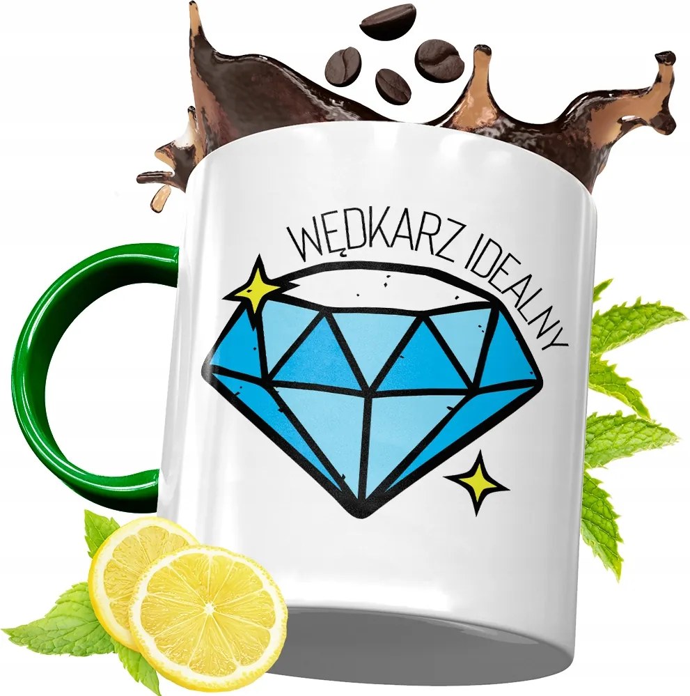 Zöld Bögre Horgászoknak Ajándékba, fényképes nyomattal