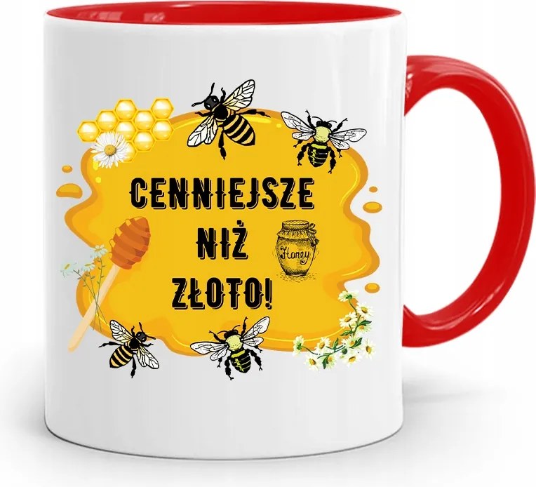 Piros Méhész Bögre Értékesebb, Mint Az Arany, fényképes nyomtatással