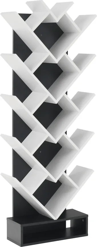 könyvespolc, fehér/fekete, VEVEY