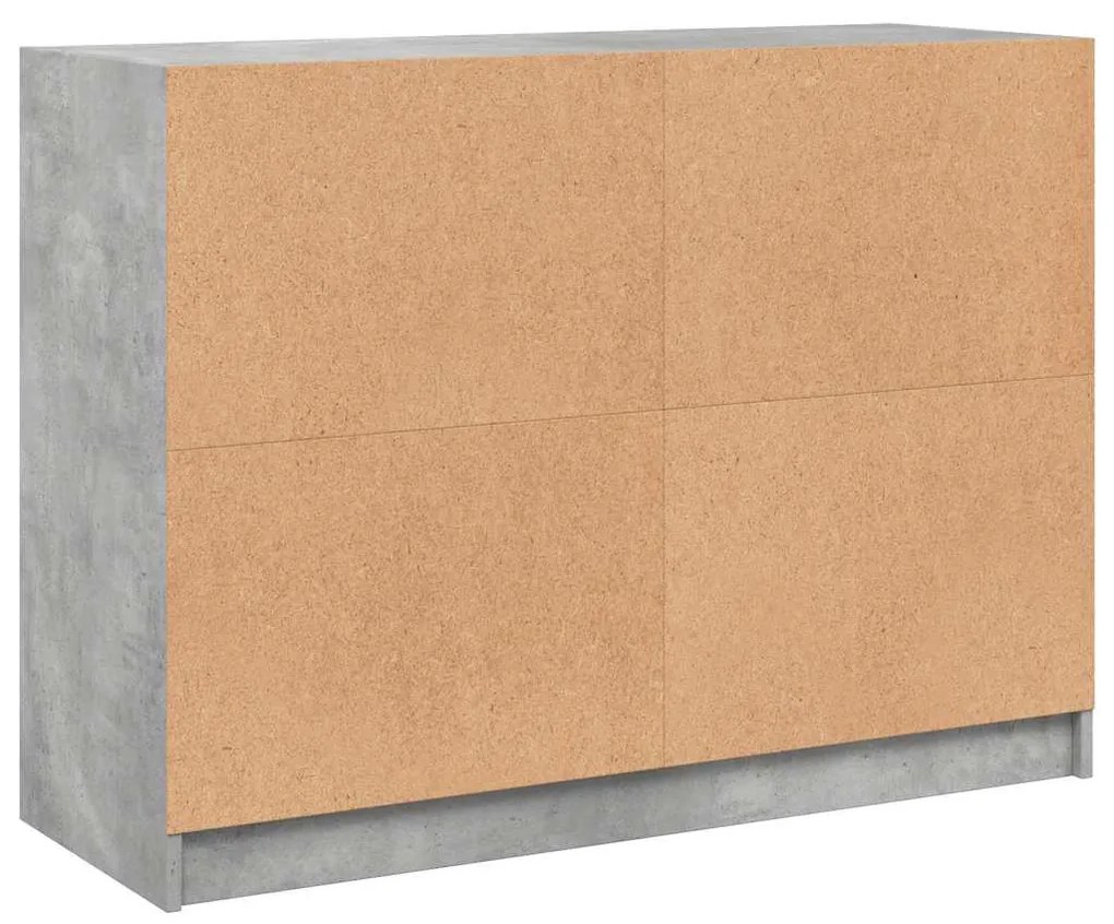 betonszürke szerelt fa tálalószekrény 102x37x75,5 cm