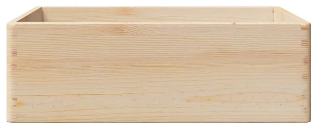 Fa doboz fogantyúkkal 40x30x13 cm tömör fa fenyő