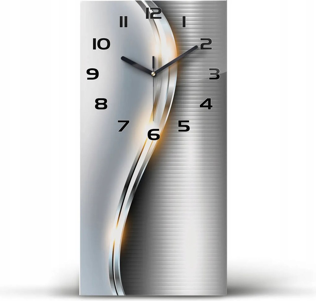 Üveg falióra Fém absztrakt 30x60