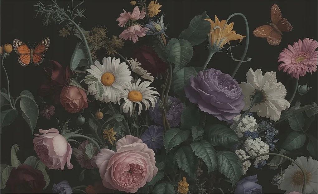 Modern fotótapéta Flizelina falra Virágos elegancia 416x254 Ragasztó