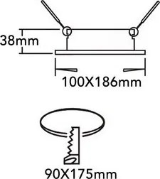 UNIVERSO Süllyesztett spot lámpa 2xGU10 foglalat nélkül IP20 Fekete 100x186x38mm kivágás:175x90mm