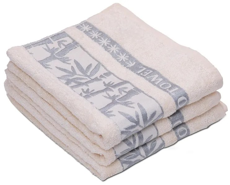 Bambusz törölköző BAMBOO 50x90 cm krém, 70% bambusz szál | 30% pamut