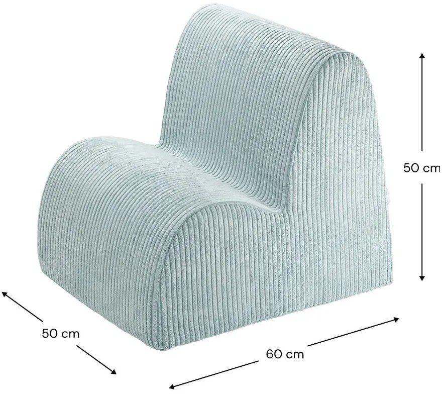 Mentazöld kordbársony gyerek fotel Cloud – Wigiwama