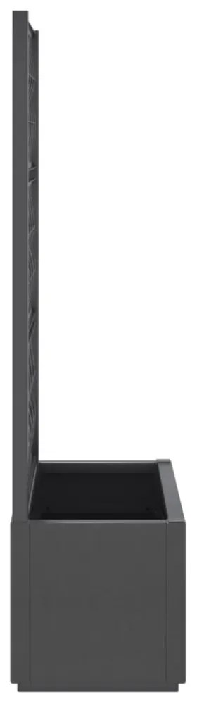 sötétszürke PP rácsos kerti ültetőláda 80 x 36 x 140 cm