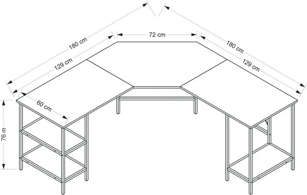Power L Black íróasztal
