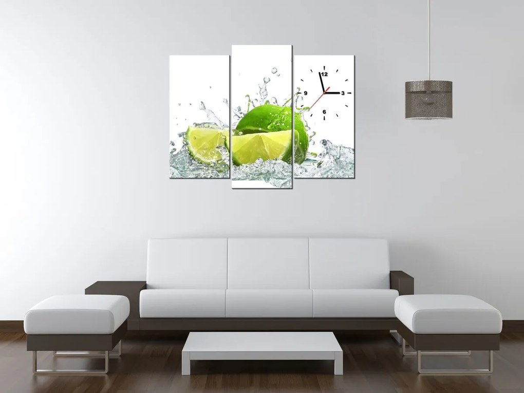 Gario Órás falikép Zöld lime - 3 részes Méret: 90 x 70 cm