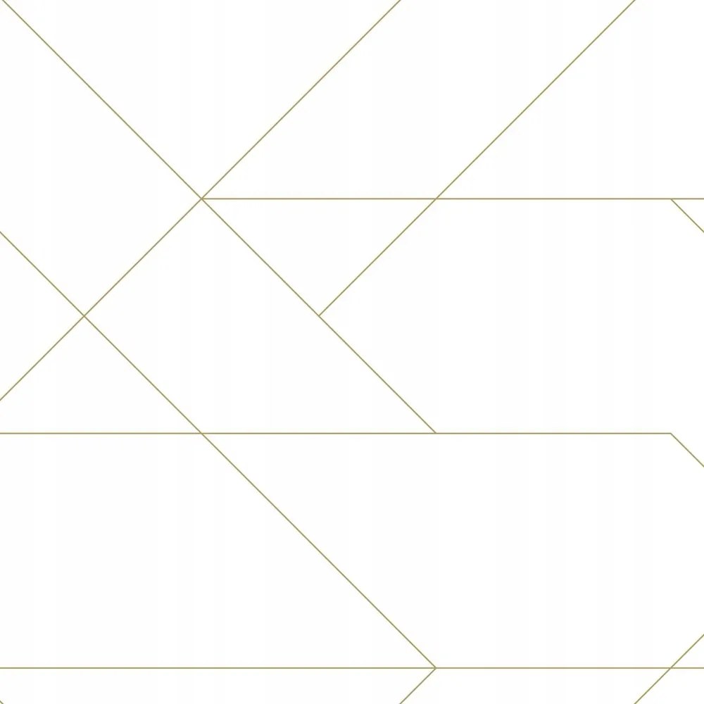 Fehér flizelin tapéta arany fugák mintával