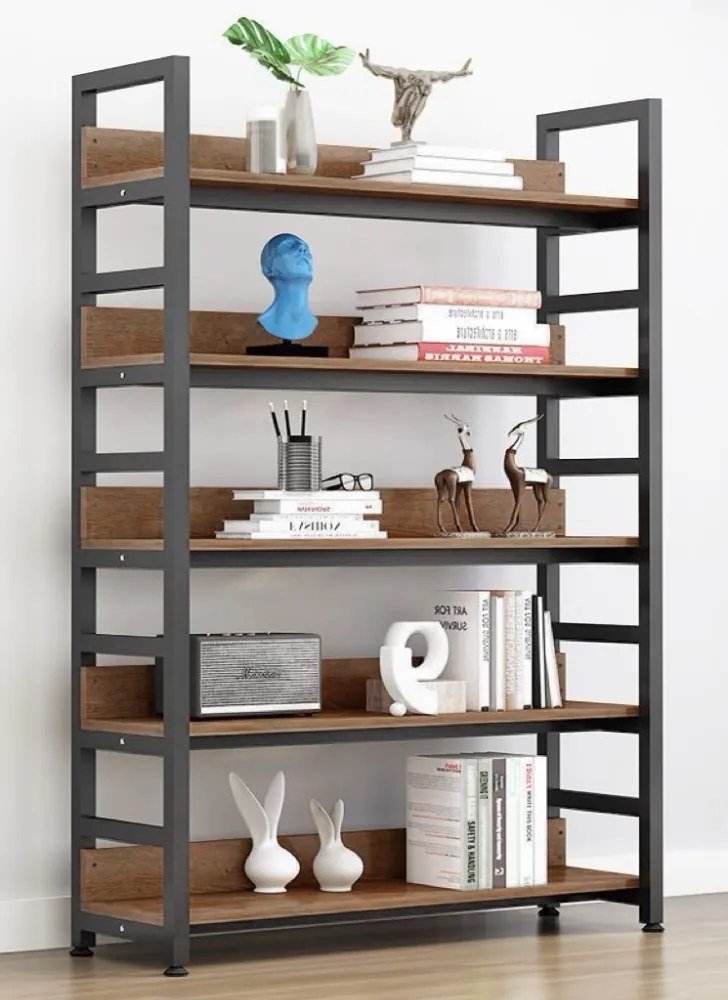 Polcállvány, sötét tölgy/fekete, JANEL TYP 1