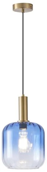 Csillár zsinóron 1xE27/15W/230V kék/füstös átm. 20 cm