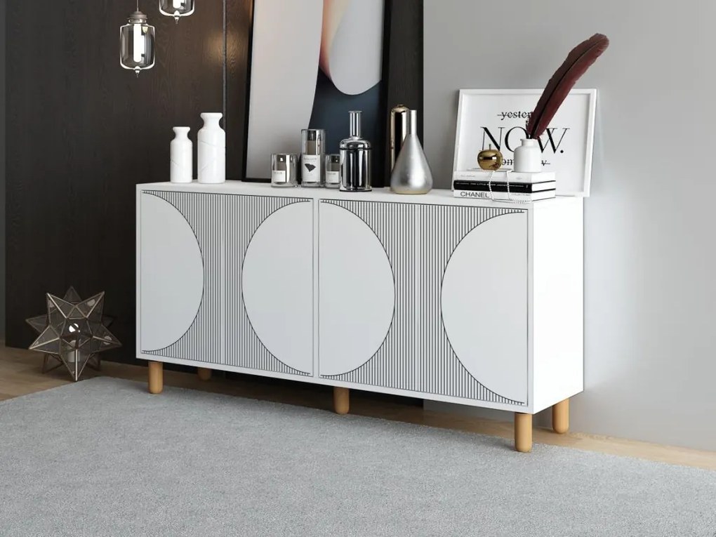 Arventa komód, fehér, 150 cm