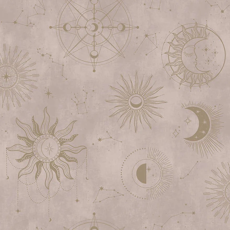 Holden Decor Imaginarium 3 Cosmic arany-rózsaszín világűr mintás papír tapéta – 14250