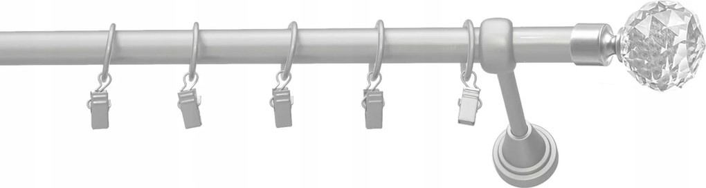 Mennyezeti függönykarnis 16mm kristály csendes karikák 300