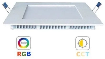 RGB-CCT LED panel , 12W , süllyesztett , négyzet , dimmelhető , színes , állítható fehér színárnyalat , Tuya kompatibilis
