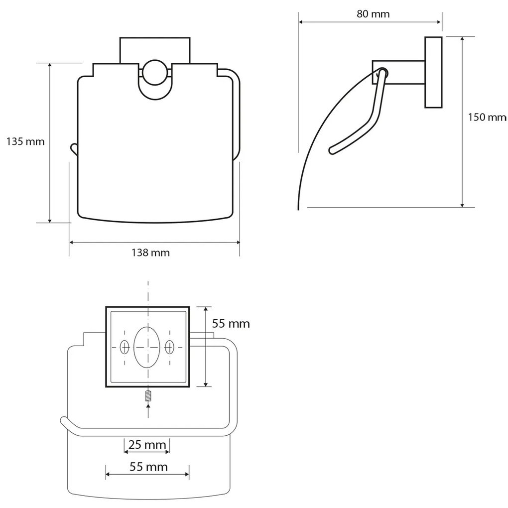 SAPHO XQ700 X-Square WC-papír tartó fedővel, ezüst