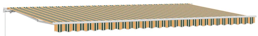 Kézi Behúzható Napellenző Zöld és Sárga 600x300 cm