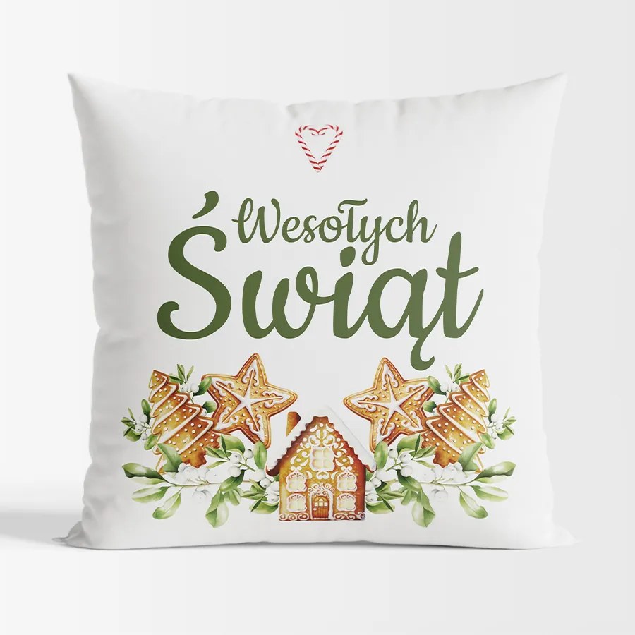 Mézeskalács párna szilikon töltettel, kétoldalas, Microfibra, 40x40cm