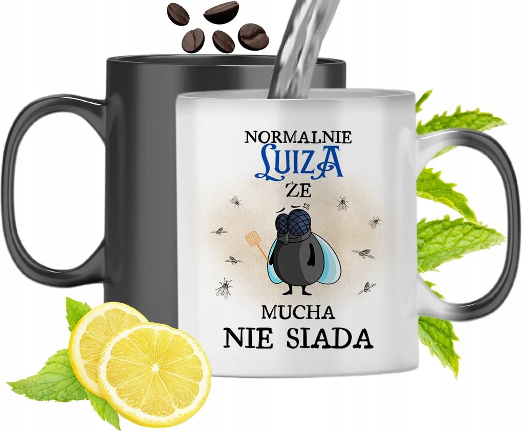 Mágikus Bögre Lujza Fekete Színváltós, fényképes nyomattal