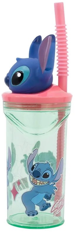 Disney Lilo és Stitch, A csillagkutya Easily Distracted 3D műanyag szívószálas pohár 360 ml