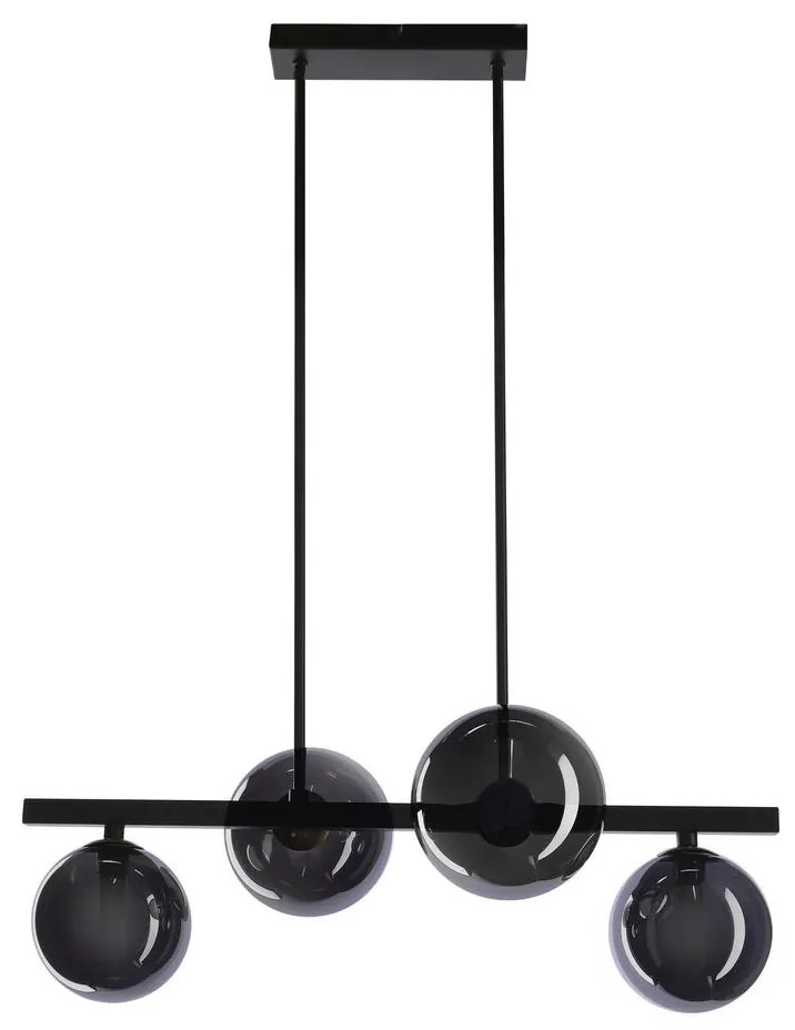 Csillár zsinóron KAMA 4xG9/28W/230V fekete/füstös fekete