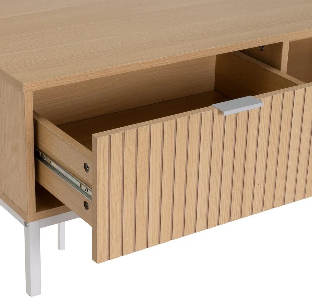 Natúr színű dohányzóasztal tölgyfa dekorral 50x110 cm Mid-Lines – Casa Selección