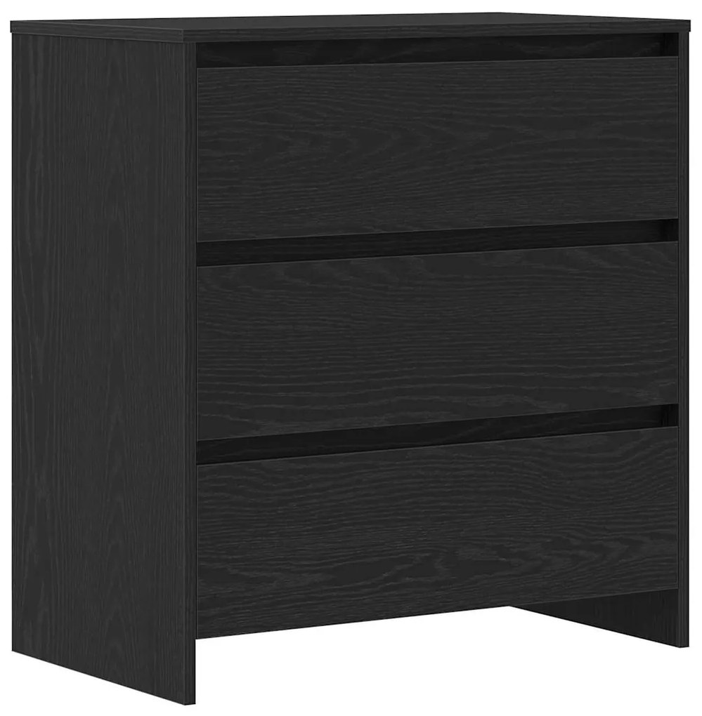 fekete tölgyszínű szerelt fa tálalószekrény 70x41x75 cm