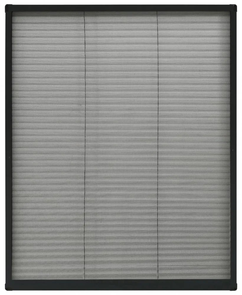 antracitszürke alumínium pliszé ablakszúnyogháló 80 x 100 cm