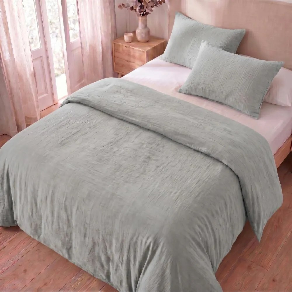Kvalitex Muslin ágyneműhuzat világosszürke, 140 x 200 cm, 70 x 90 cm, 140 x 200 cm, 70 x 90 cm