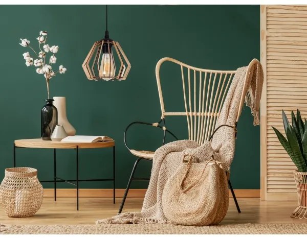 Csillár zsinóron BERGO 1xE27/60W/230V fekete