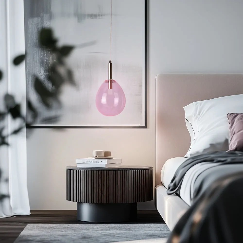 Lila LED függőlámpa üveg búrával Lukka – Candellux Lighting
