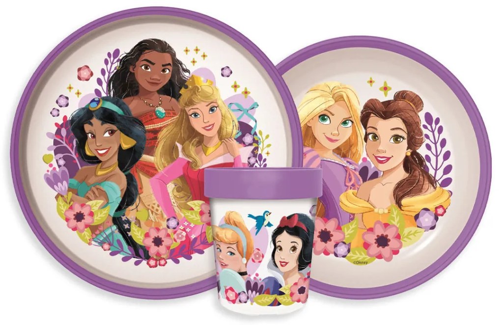 Disney Hercegnők Courageous Heart csúszásmentes étkészlet, micro műanyag szett