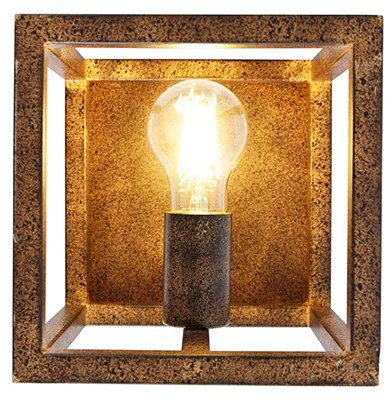 Ipari fali lámpa rozsdabarna - Cage